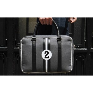 E2r sac ordinateur 15 pouces en tissu et cuir bleu et vert enzo