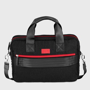 E2r sac ordinateur 15 pouces tissu gris et cuir homme enzo