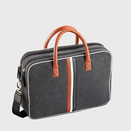 E2r sac ordinateur homme tissu et cuir gris ã  motifs william