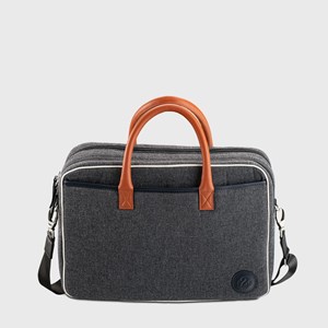 E2r sac ordinateur homme tissu et cuir gris ã  motifs william