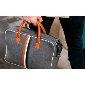 E2r sac ordinateur homme tissu et cuir gris ã  motifs william