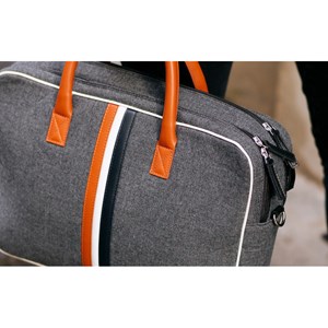 E2r sac ordinateur homme tissu et cuir gris ã  motifs william