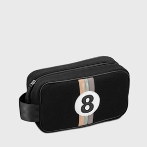 E2r trousse de toilette format compact en cuir noir et blanc billy