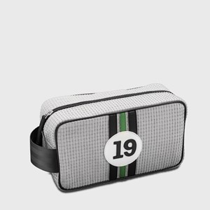 E2r trousse de toilette homme en tissu et cuir rouge et blanc bobby