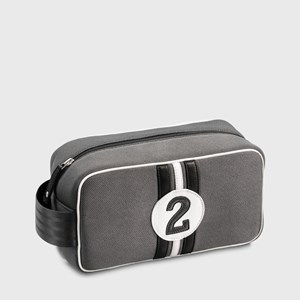 E2r trousse de toilette homme voyage rouge et noire rétro bobby