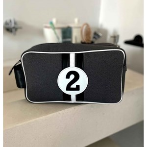 E2r trousse de toilette homme voyage rouge et noire rétro bobby