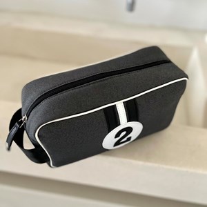 E2r trousse de toilette homme voyage rouge et noire rétro bobby