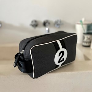 E2r trousse de toilette homme voyage rouge et noire rétro bobby