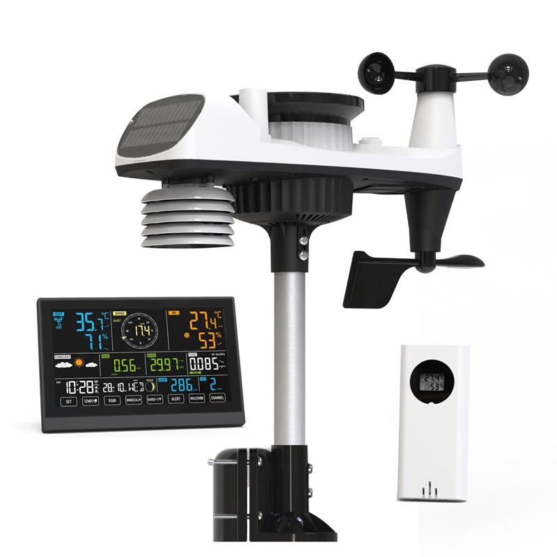 Station météo professionnelle connectée wifi – 8 en 1 + thermomètre&nbsp;hydro