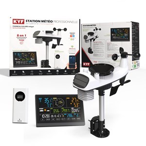 Station météo professionnelle connectée wifi – 8 en 1 + thermomètre&nbsp;hydro