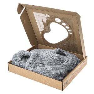 Chaussons chauffants gris paillette