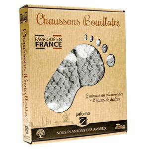 Chaussons chauffants gris paillette