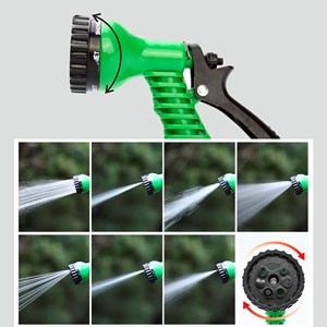 Tuyau de 20 mètres avec enrouleur et pulvérisateur avec 8 modes d'utilisation.