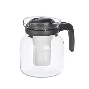 Théière avec poignée, filtre amovible et capacité de 1200ml.