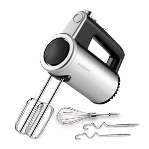 Mixeur à main à double fouet, 800w, 5 vitesses, bouton turbo, 4 fouets.