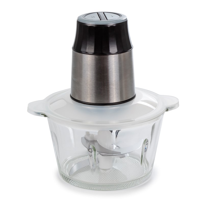 Hachoir électrique. Moteur en cuivre de 300 w. Bol en verre de 2 l.