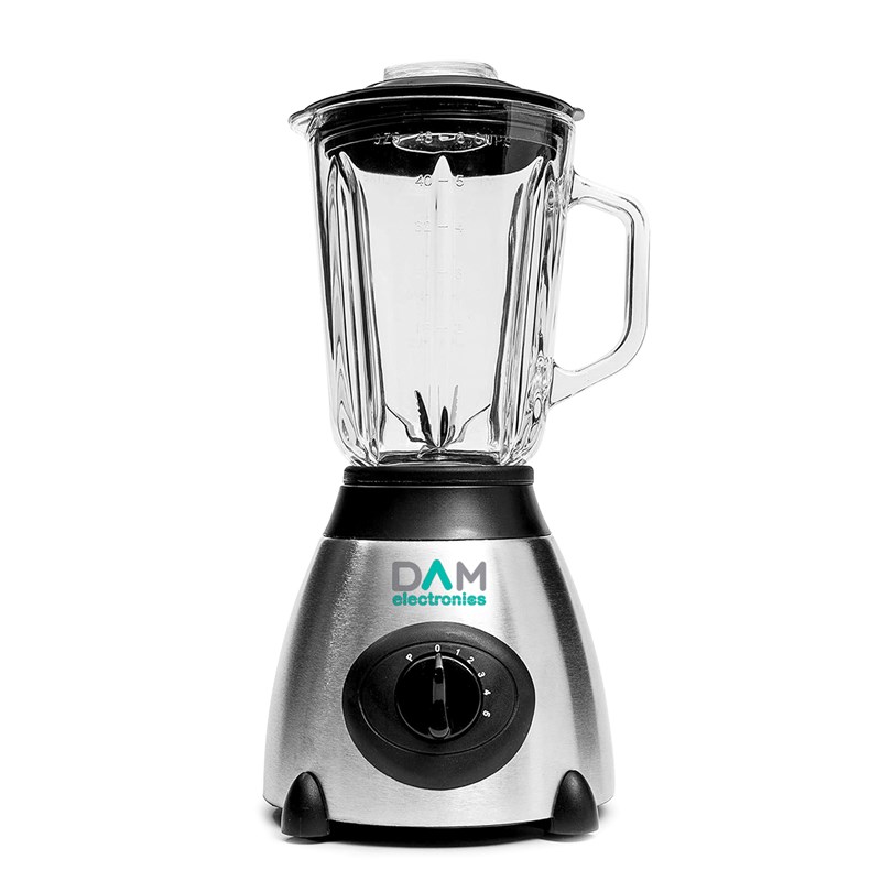 Mixeur 2 en 1 de verre 1,5l en acier inoxydable. Pichet en verre, 1500w.