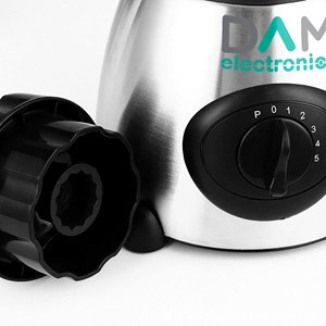 Mixeur 2 en 1 de verre 1,5l en acier inoxydable. Pichet en verre, 1500w.