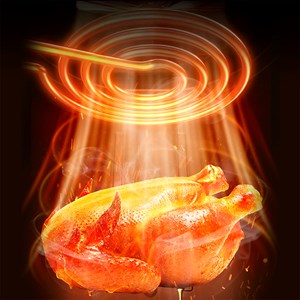 Friteuse à air avec une capacité de 16 litres. Panneau tactile numérique.