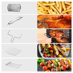 Friteuse à air avec une capacité de 18 litres. Panneau de contrôle mécanique.