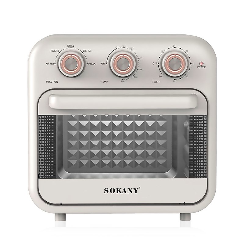 Friteuse à air de 18 litres de capacité. Panneau de contrôle mécanique.