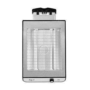 Grille-pain plat en acier de 600w, avec plateau amovible pour les miettes.