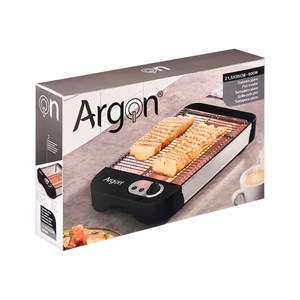 Grille-pain plat noir de 600w, plateau amovible ramasse-miettes et 6 intensités.