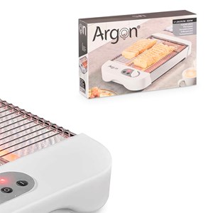 Toasteur plat blanc avec 600w, plateau amovible ramasse-miette et 6 intensités.