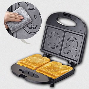 Gaufrier, sandwichière double portable avec moule design caricatures 750w.