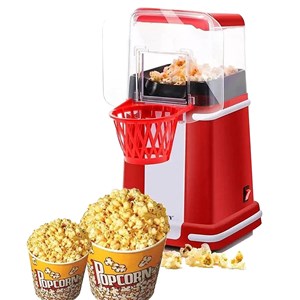 Popcorn machine rétro électrique avec panier de 1200w. Cuisson par air chaud.