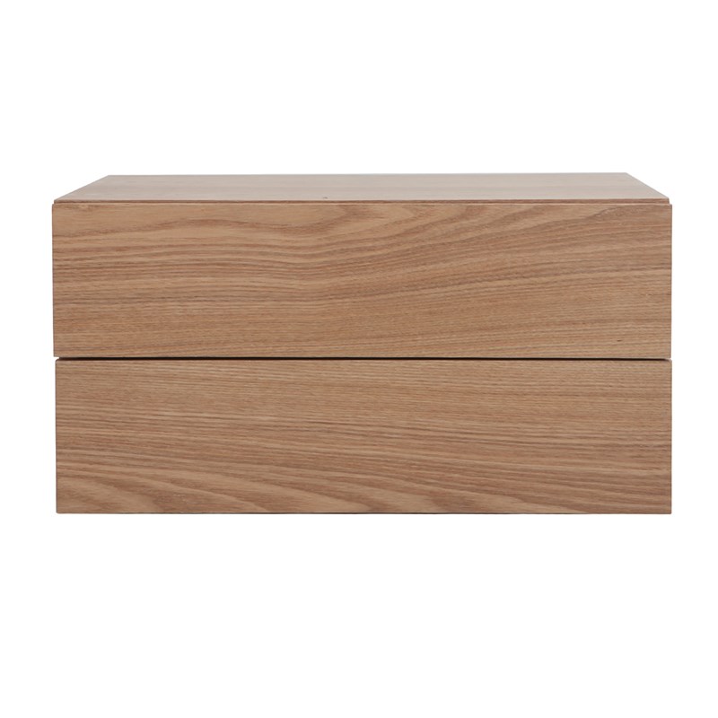 Caisson de rangement 2 tiroirs bois clair frêne max