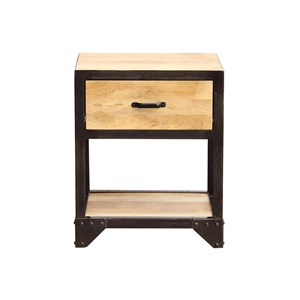 Table de chevet avec tiroir en bois manguier massif industria