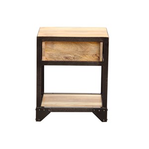Table de chevet avec tiroir en bois manguier massif industria