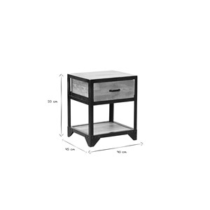 Table de chevet avec tiroir en bois manguier massif industria