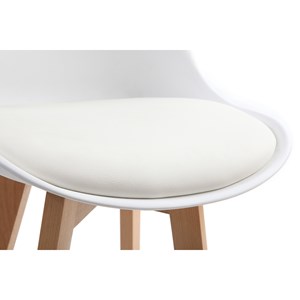 Tabourets de bar blanc et bois h65 cm (lot de 2) pauline