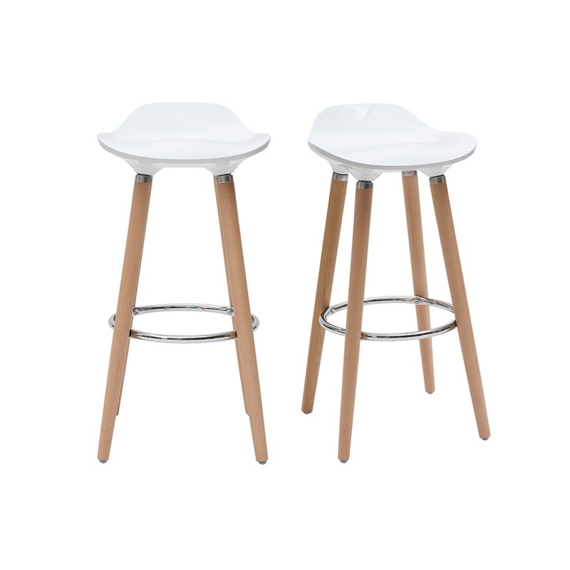 Tabourets de bar blancs (lot de 2) gilda