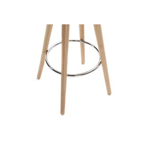 Tabouret de bar blanc et bois clair 65 cm nordeco