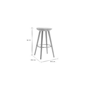 Tabouret de bar blanc et bois clair 65 cm nordeco