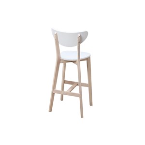 Tabourets de bar blanc et bois 75 cm (lot de 2) leena