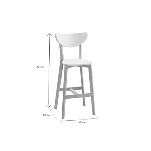 Tabourets de bar blanc et bois 75 cm (lot de 2) leena