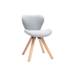 Chaise en tissu gris clair et bois clair anya