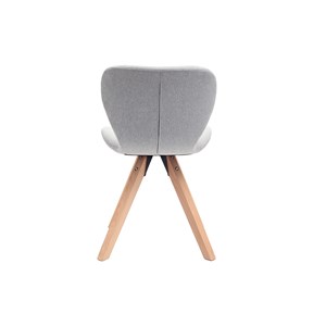 Chaise en tissu gris clair et bois clair anya