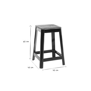 Tabouret de bar noir 65 cm nick