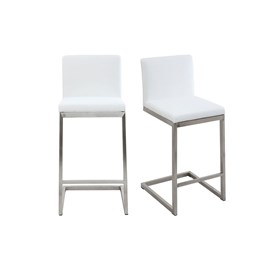 Tabourets de bar blancs avec pieds métal (lot de 2) stellar