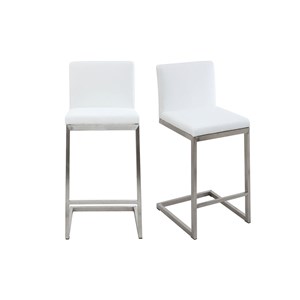 Tabourets de bar blancs avec pieds métal (lot de 2) stellar