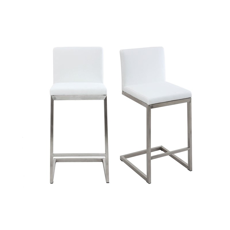 Tabourets de bar blancs avec pieds métal (lot de 2) stellar