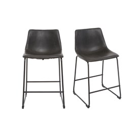 Tabourets de bar noir h61 cm (lot de 2) new rock