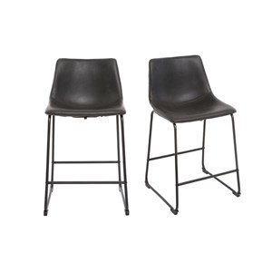 Tabourets de bar noir h61 cm (lot de 2) new rock