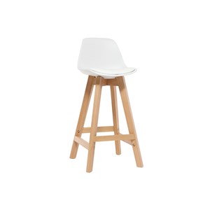 Tabourets de bar blanc et bois 65 cm (lot de 2) mini pauline