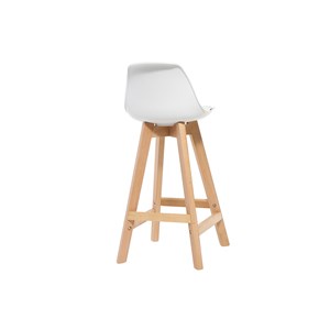 Tabourets de bar blanc et bois 65 cm (lot de 2) mini pauline